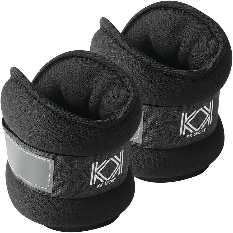 KK Neoprene Ankle Straps Pair - Adjustable Straps for Ankle - Leg Weights Pair for Exercise - Adjustable Leg Straps with Neoprene Padding for Walk, Running, Workouts, & Training