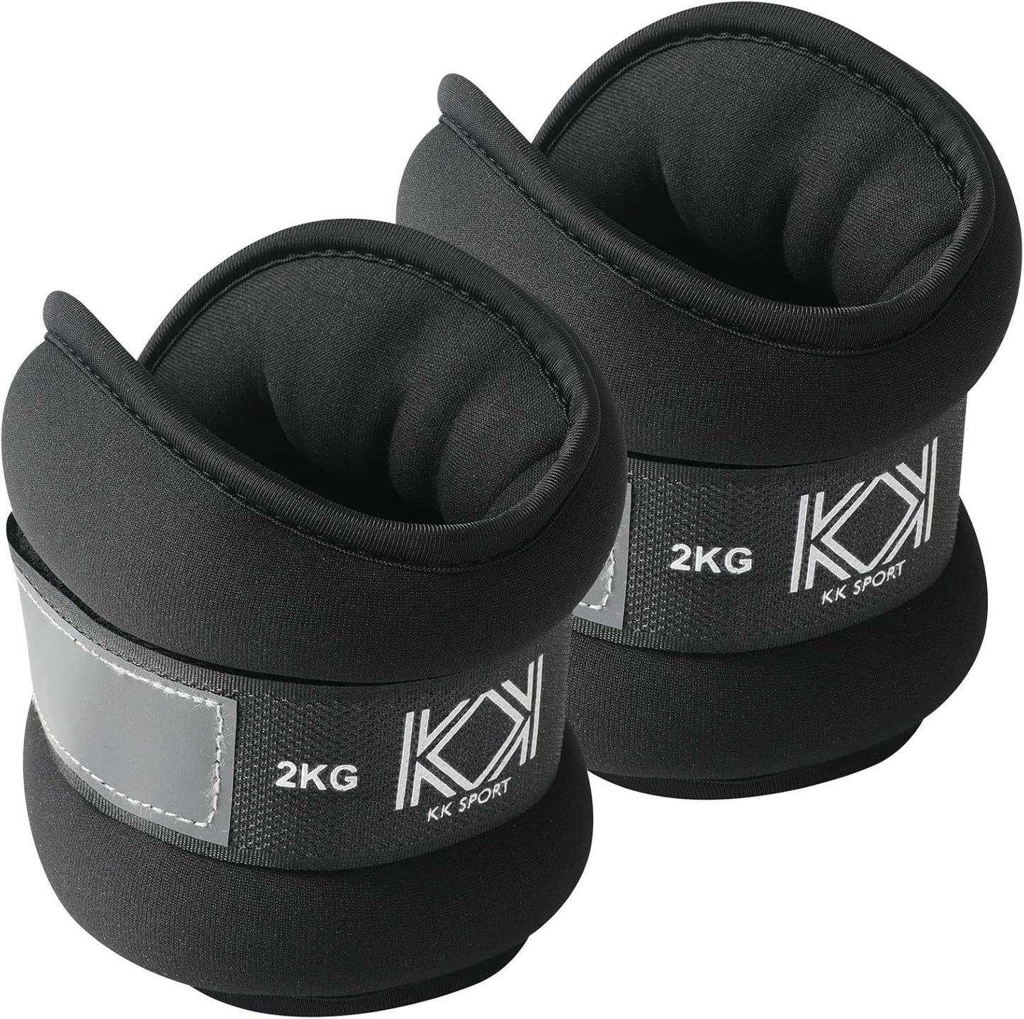 KK Neoprene Ankle Straps Pair - Adjustable Straps for Ankle - Leg Weights Pair for Exercise - Adjustable Leg Straps with Neoprene Padding for Walk, Running, Workouts, & Training
