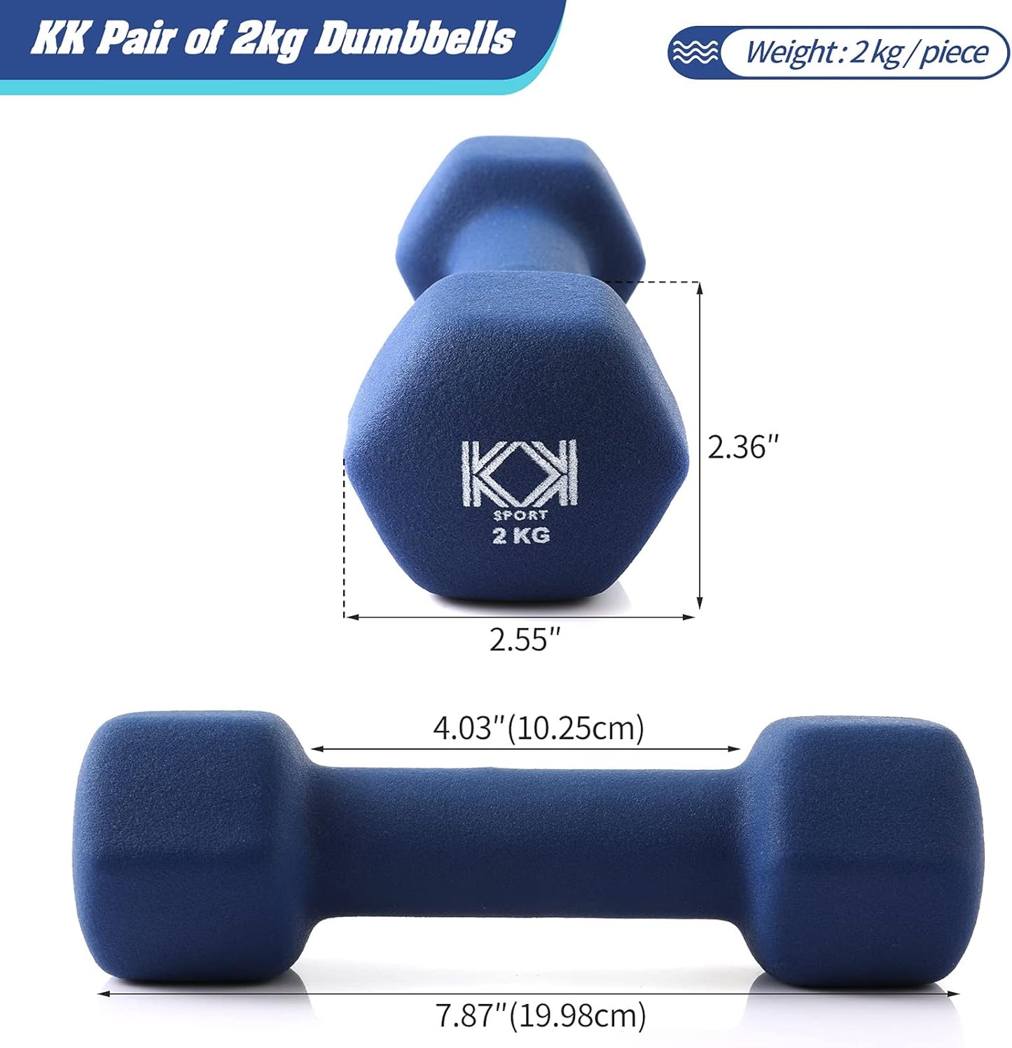KK Neoprene Dumbbells for Home, and Gym- Hand Weights Dumbbells for Exercise