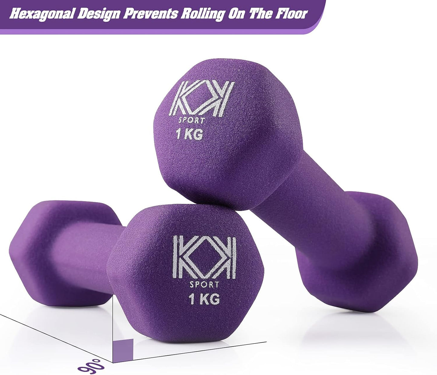 KK Neoprene Dumbbells for Home, and Gym- Hand Weights Dumbbells for Exercise