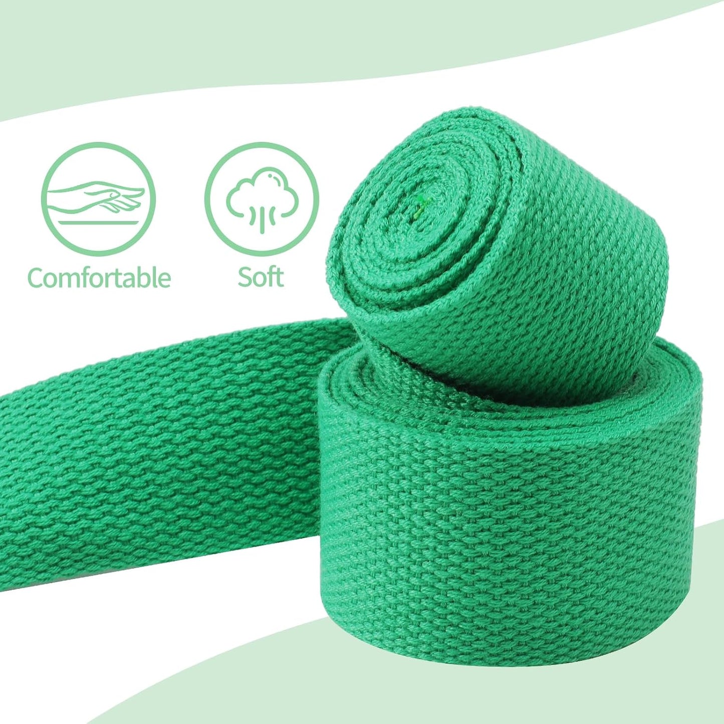 KK D-Ring Buckle Yoga Strap – 2M Long Yoga Belt - Adjustable, Non-Slip, Sweat-Wicking Exercise Straps For Maintaining Poses