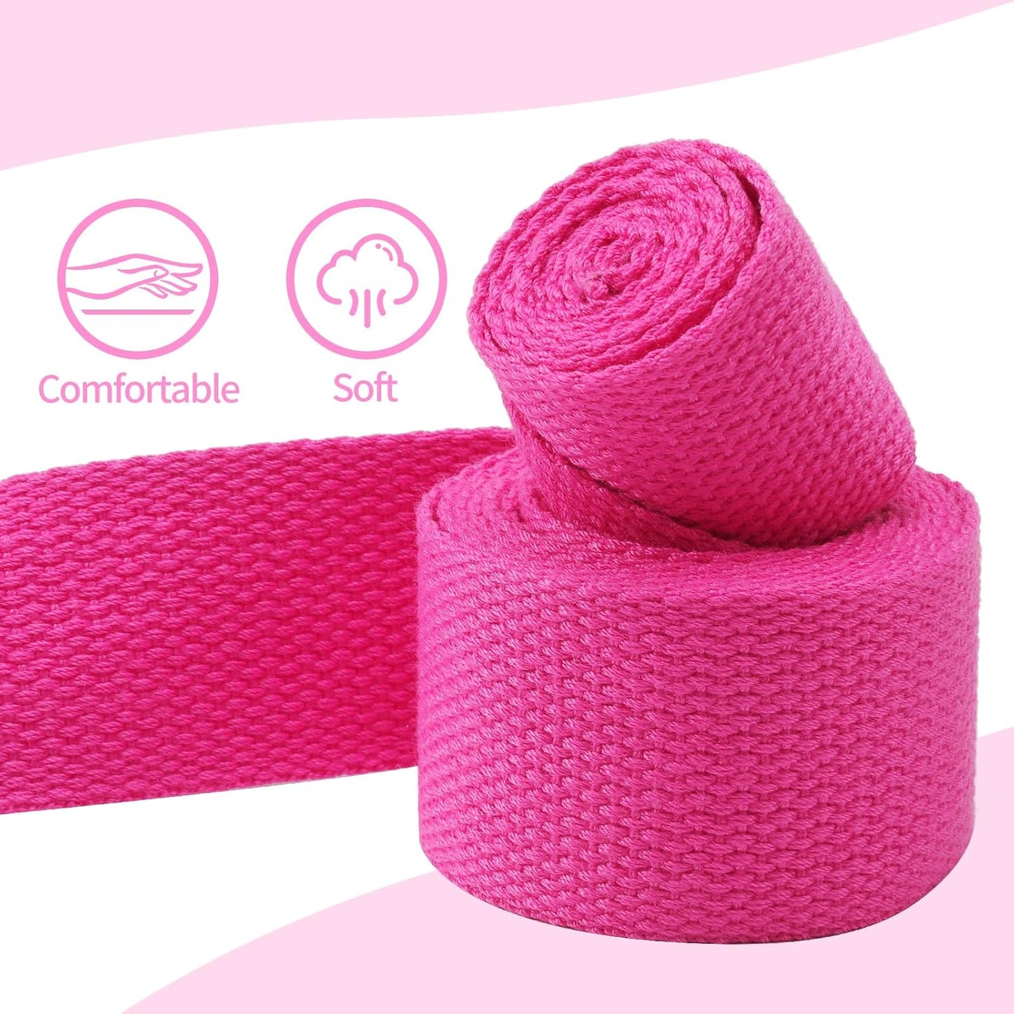 KK D-Ring Buckle Yoga Strap – 2M Long Yoga Belt - Adjustable, Non-Slip, Sweat-Wicking Exercise Straps For Maintaining Poses