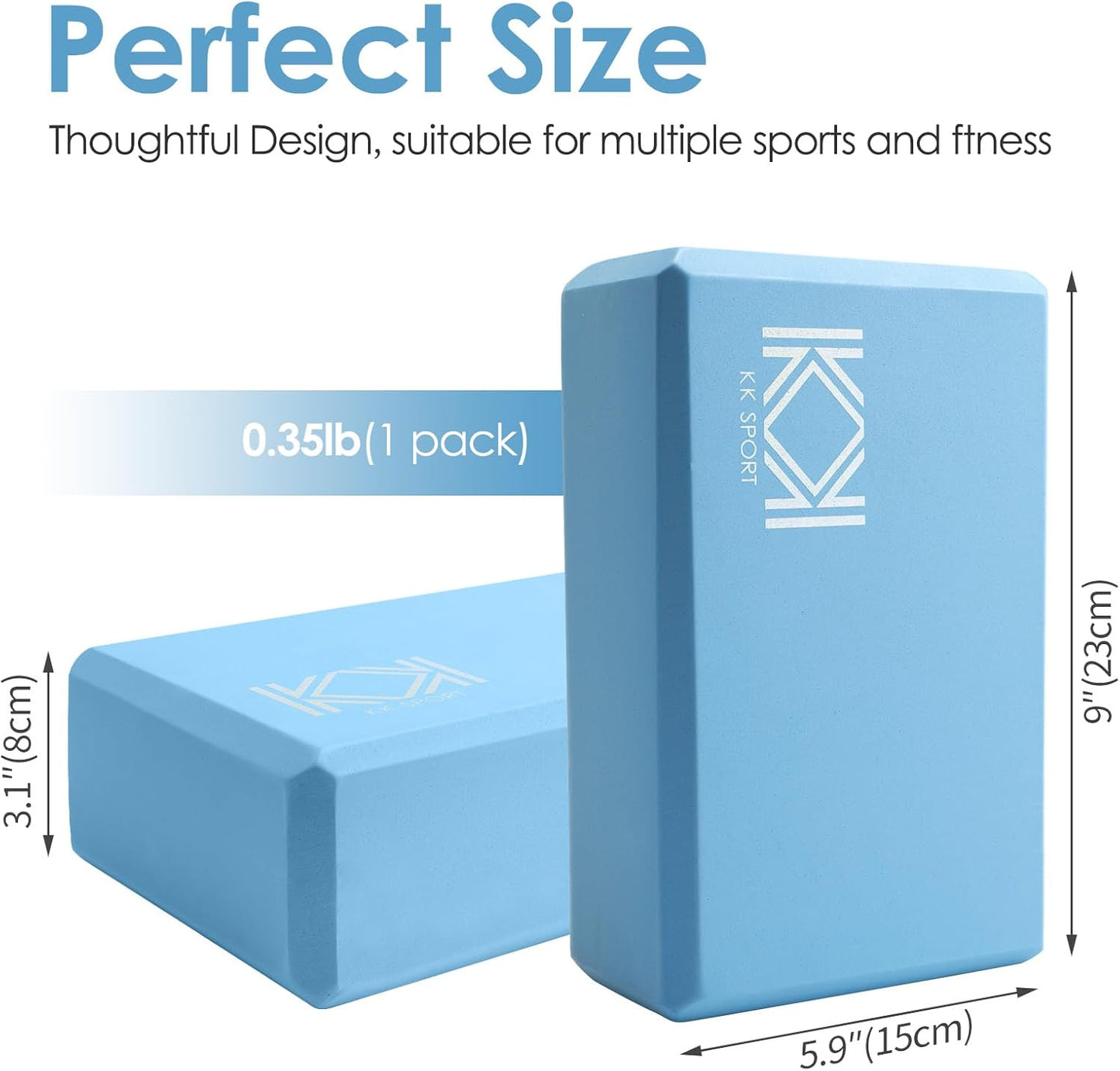 KK Yoga Blocks Set of 2 - High Density EVA Foam Yoga Bricks