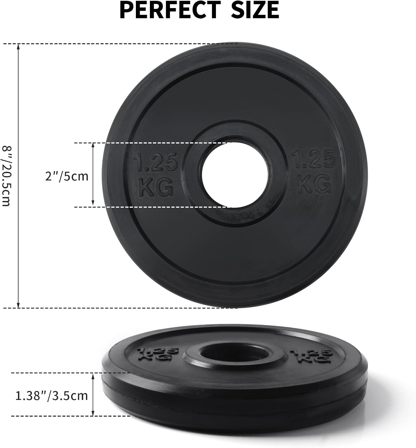 KK Rubber Weight Plate Set - 2 Inch Bumper Weight Plates – Durable Barbell Weights Set - Dumbbell Plates For Training & Weightlifting