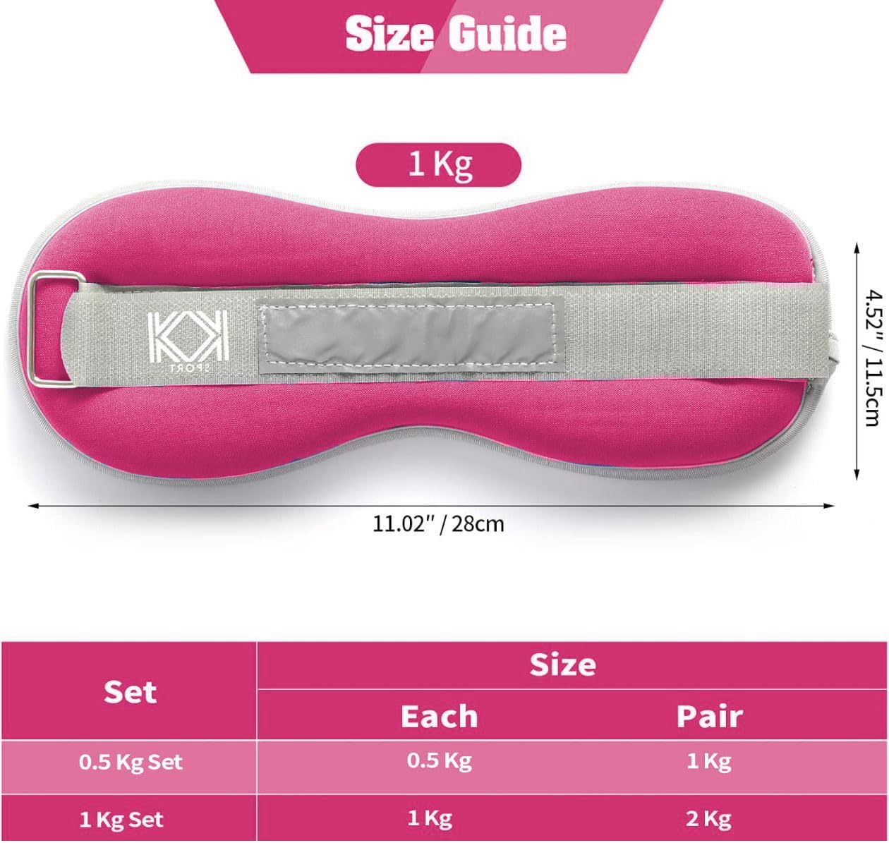 KK Neoprene Ankle Straps Pair - Adjustable Straps for Ankle - Leg Weights Pair for Exercise - Adjustable Leg Straps with Neoprene Padding for Walk, Running, Workouts, & Training