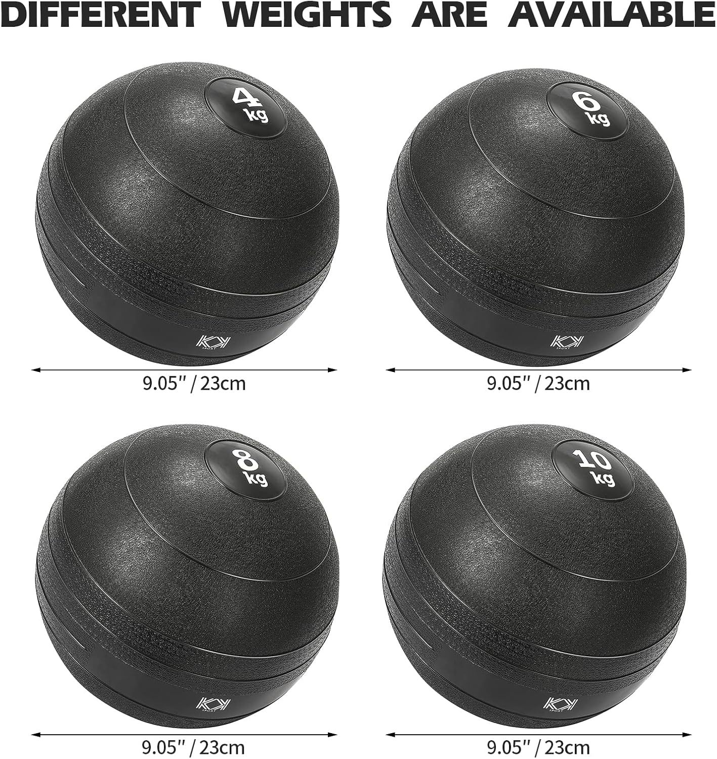 KK Slam Ball Heavy Duty Medicine Ball. No Bounce Rubber Exercise Ball