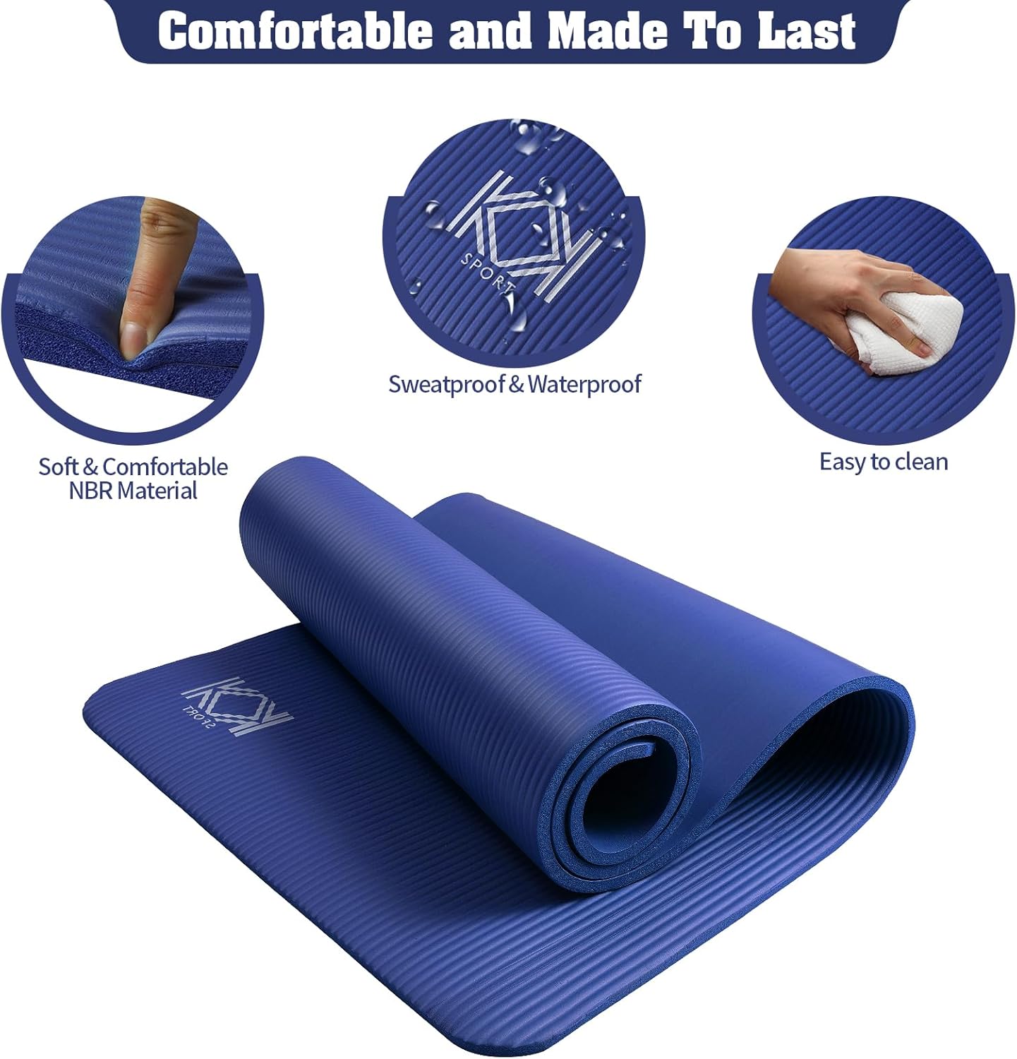 Yoga Mat 15mm thick padded NBR Non Slip Exercise Mats for yoga