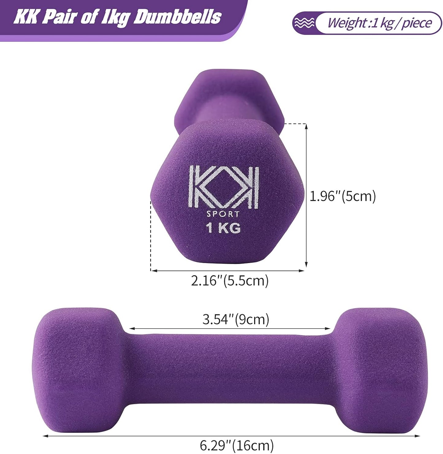 KK Neoprene Dumbbells for Home, and Gym- Hand Weights Dumbbells for Exercise