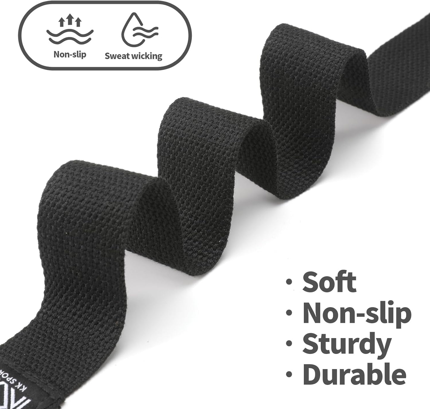 KK D-Ring Buckle Yoga Strap – 2M Long Yoga Belt - Adjustable, Non-Slip, Sweat-Wicking Exercise Straps For Maintaining Poses
