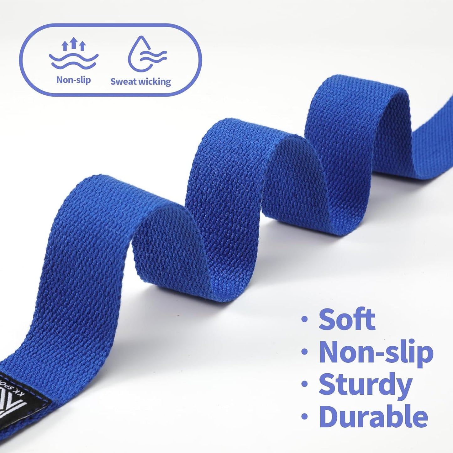 KK D-Ring Buckle Yoga Strap – 2M Long Yoga Belt - Adjustable, Non-Slip, Sweat-Wicking Exercise Straps For Maintaining Poses