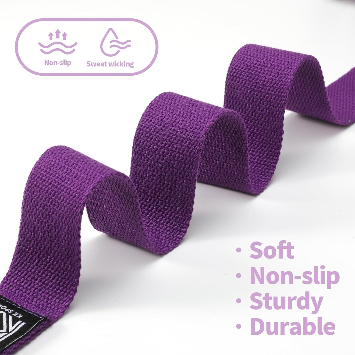 KK D-Ring Buckle Yoga Strap – 2M Long Yoga Belt - Adjustable, Non-Slip, Sweat-Wicking Exercise Straps For Maintaining Poses