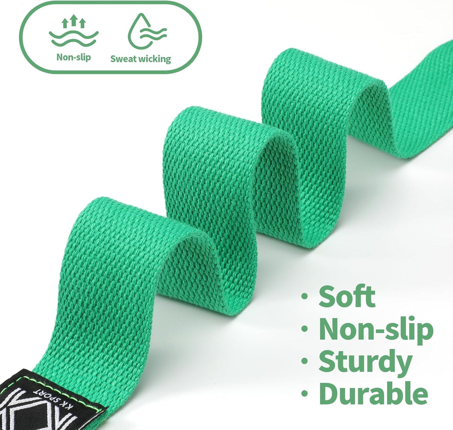 KK D-Ring Buckle Yoga Strap – 2M Long Yoga Belt - Adjustable, Non-Slip, Sweat-Wicking Exercise Straps For Maintaining Poses