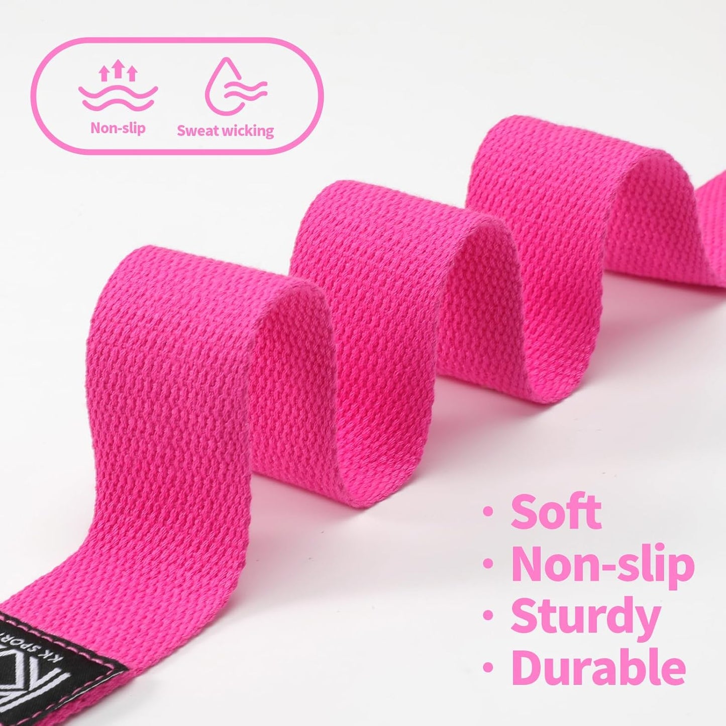 KK D-Ring Buckle Yoga Strap – 2M Long Yoga Belt - Adjustable, Non-Slip, Sweat-Wicking Exercise Straps For Maintaining Poses