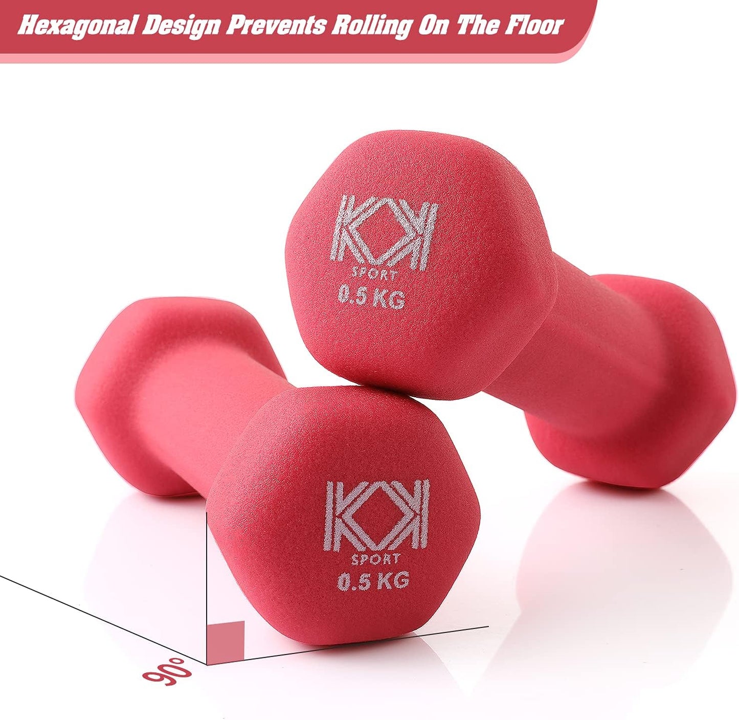 KK Neoprene Dumbbells for Home, and Gym- Hand Weights Dumbbells for Exercise
