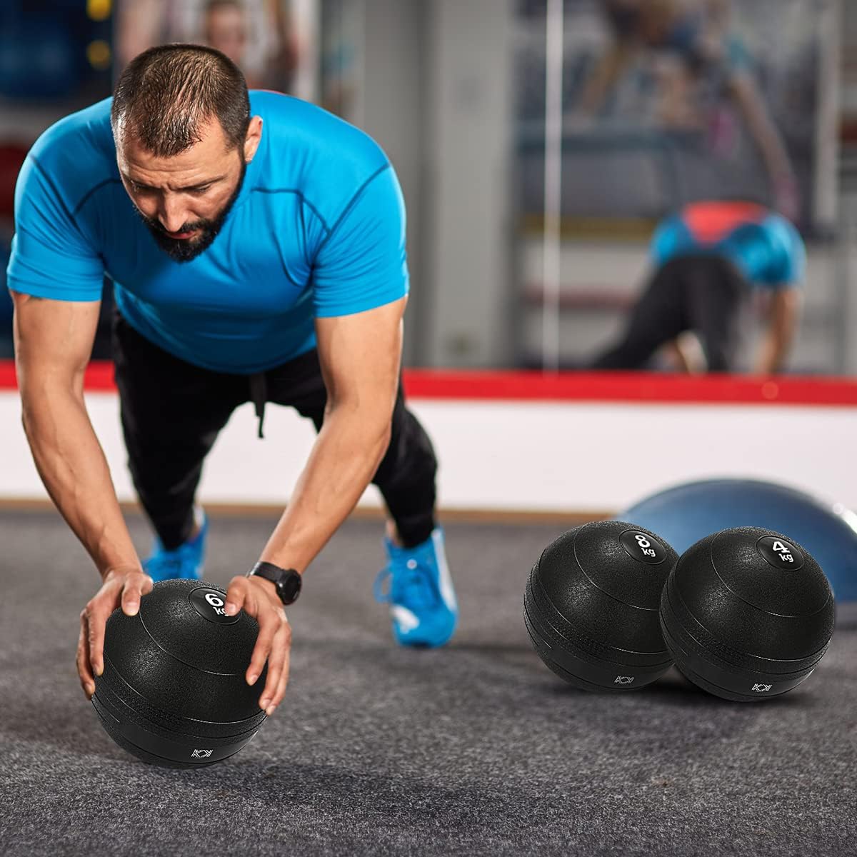 KK Slam Ball Heavy Duty Medicine Ball. No Bounce Rubber Exercise Ball