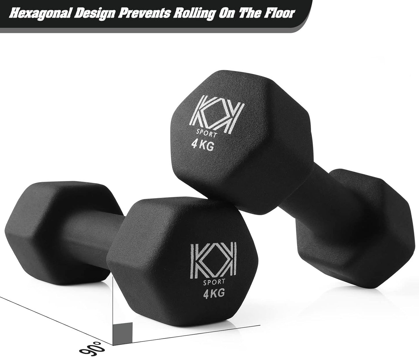 KK Neoprene Dumbbells for Home, and Gym- Hand Weights Dumbbells for Exercise