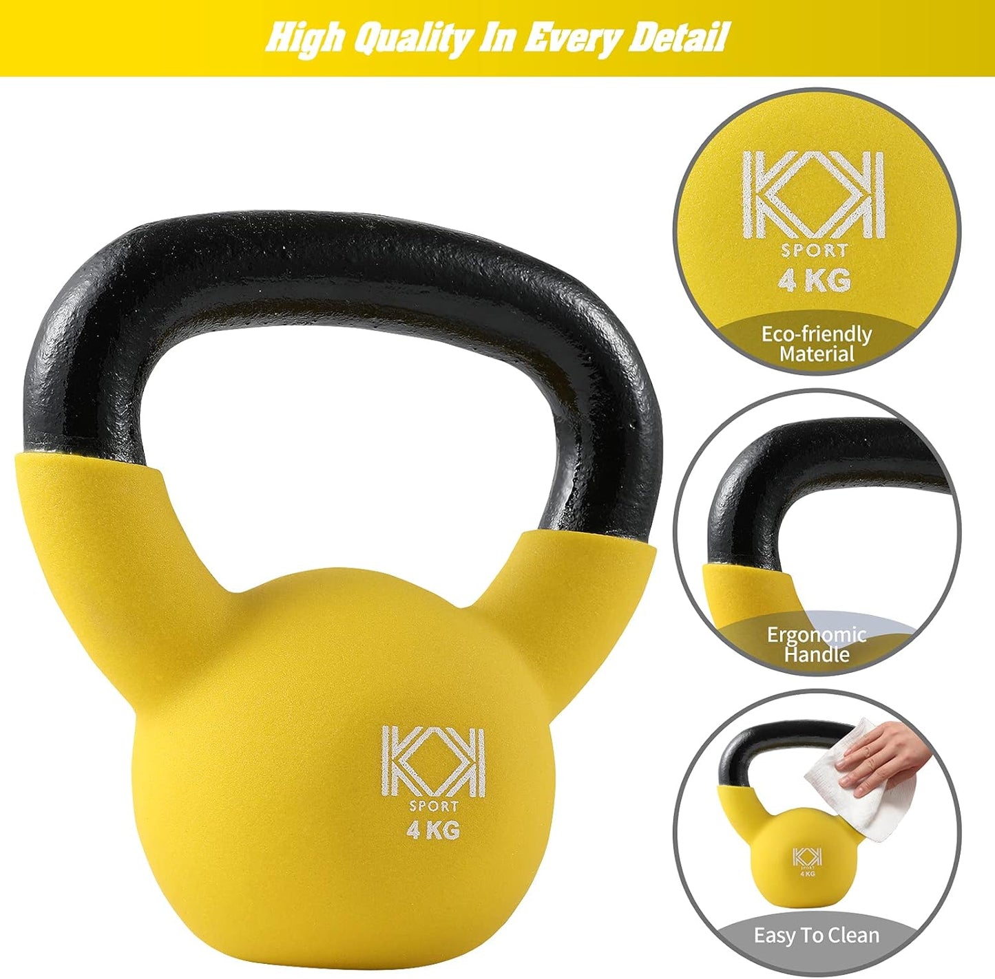 KK Cast Iron Kettlebells Neoprene Coated 2kg – 24kg