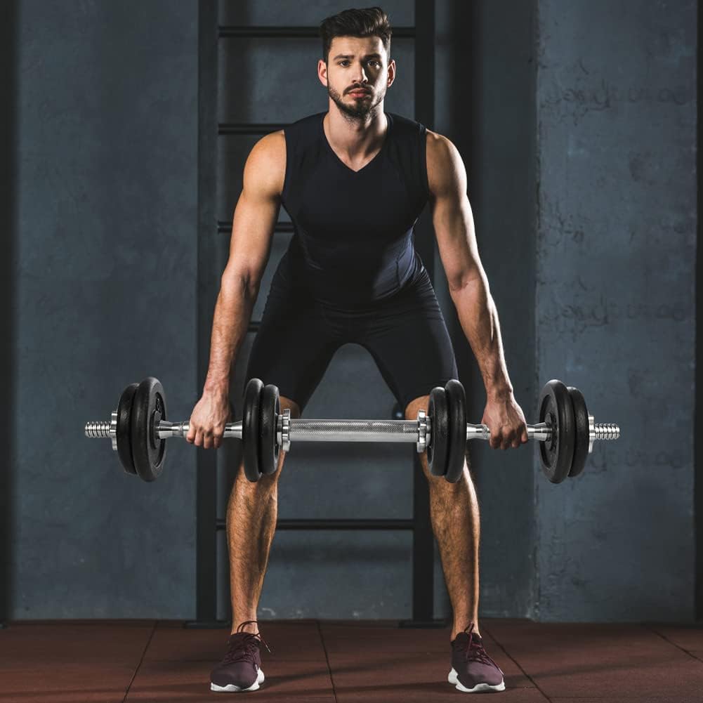 KK 20kg Cast Iron Adjustable Dumbbell Set and Barbell Weights Set for Men and Women Fitness and Strength Training Lifting Exercise Workout