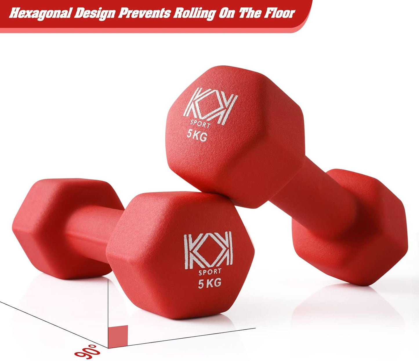 KK Neoprene Dumbbells for Home, and Gym- Hand Weights Dumbbells for Exercise