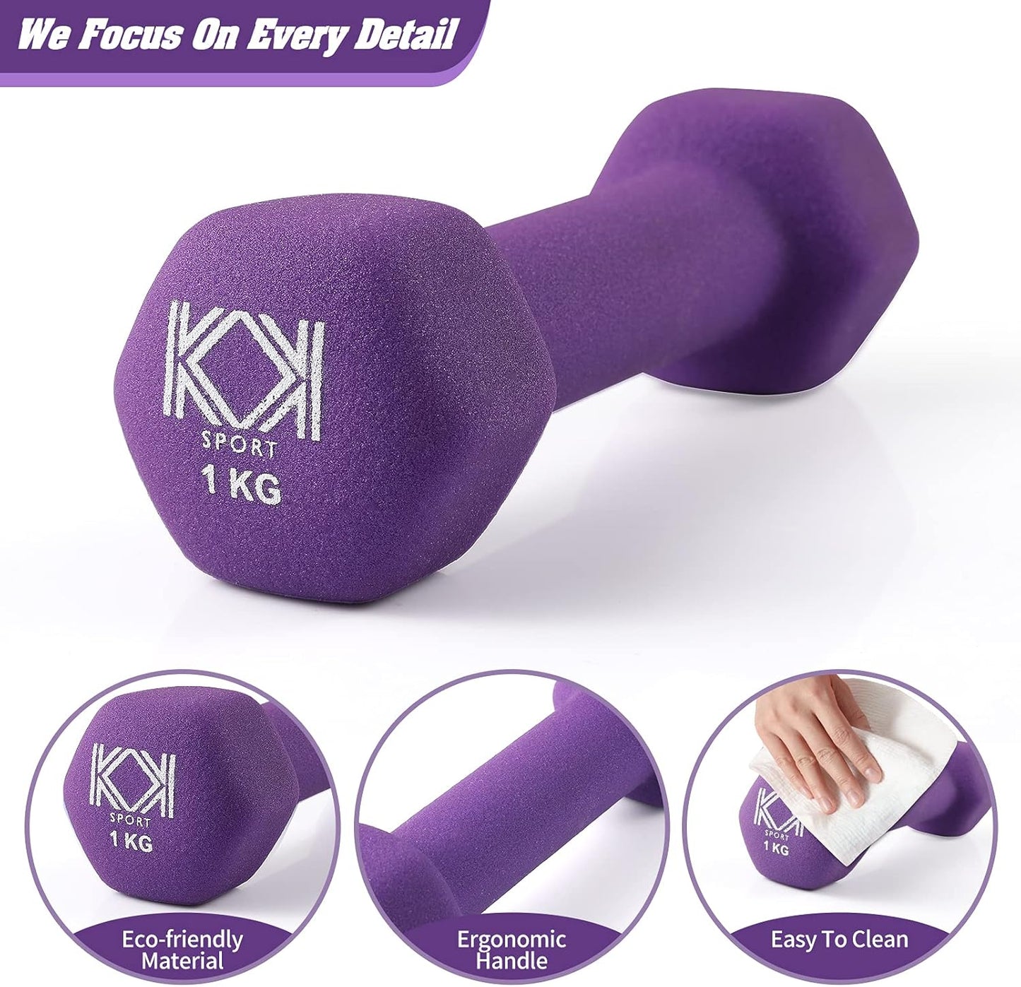 KK Neoprene Dumbbells for Home, and Gym- Hand Weights Dumbbells for Exercise