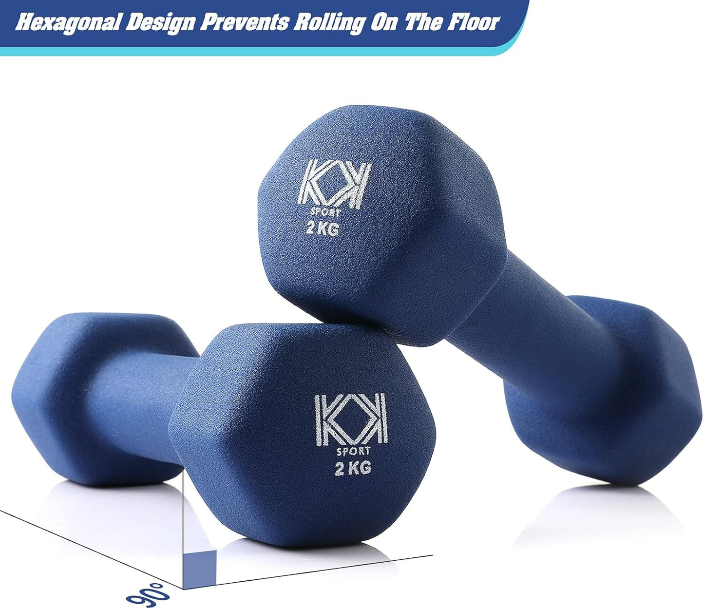 KK Neoprene Dumbbells for Home, and Gym- Hand Weights Dumbbells for Exercise