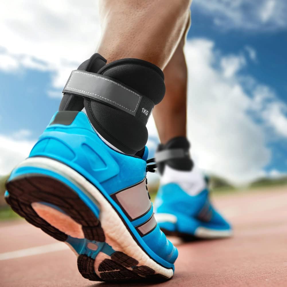 KK Neoprene Ankle Straps Pair - Adjustable Straps for Ankle - Leg Weights Pair for Exercise - Adjustable Leg Straps with Neoprene Padding for Walk, Running, Workouts, & Training