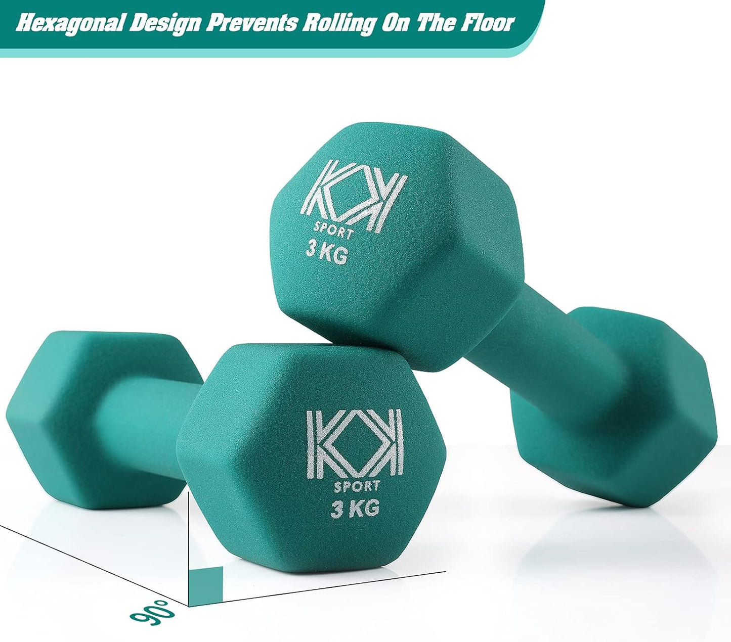 KK Neoprene Dumbbells for Home, and Gym- Hand Weights Dumbbells for Exercise