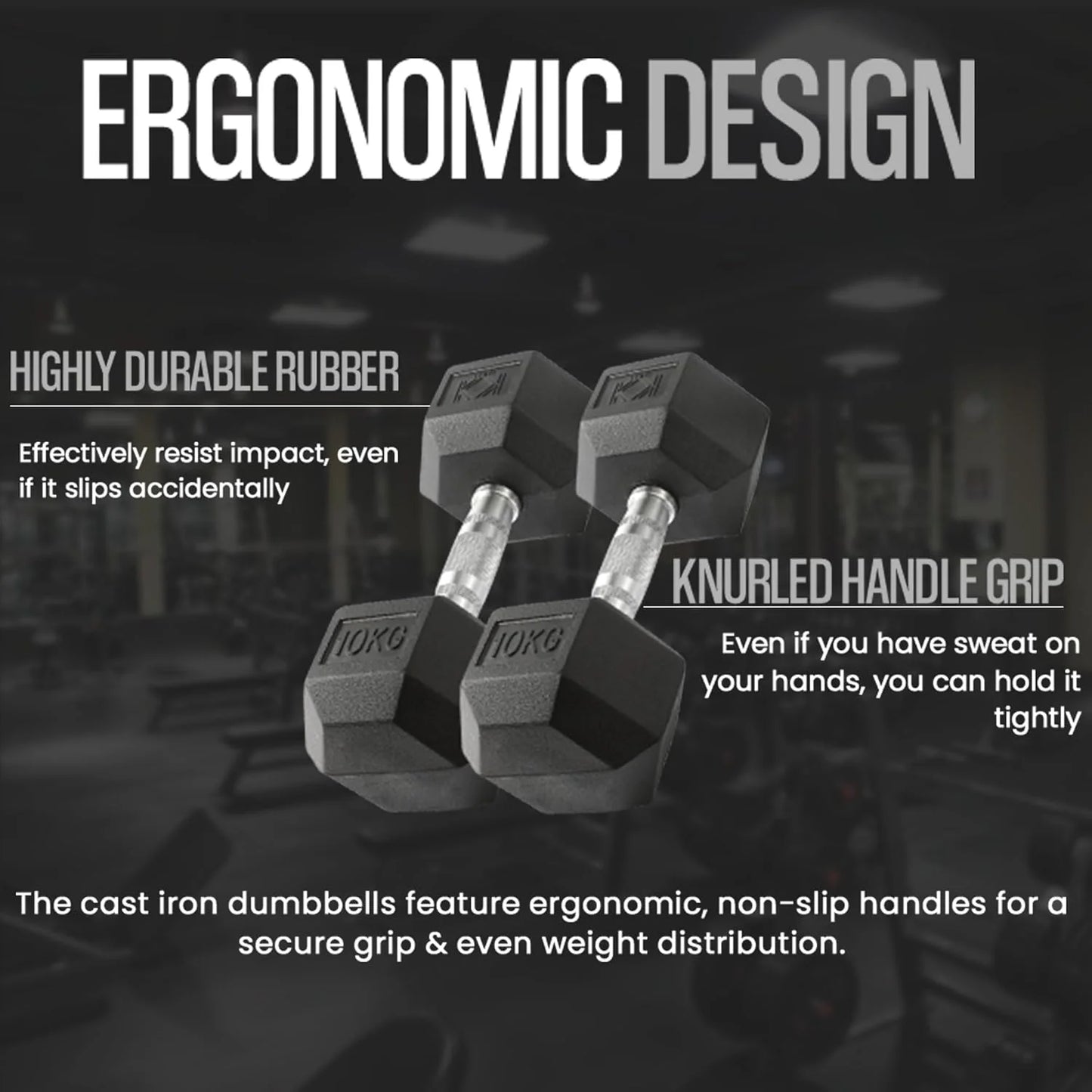 KK Hex Dumbbell Set - Dumbbell Weights For Weight Training