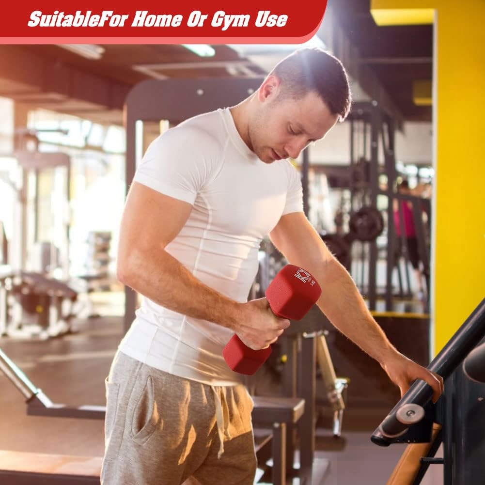 KK Neoprene Dumbbells for Home, and Gym- Hand Weights Dumbbells for Exercise