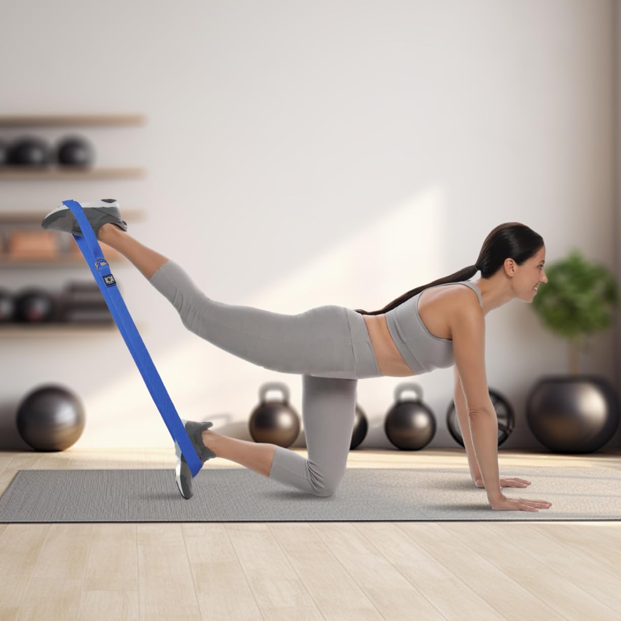 KK D-Ring Buckle Yoga Strap – 2M Long Yoga Belt - Adjustable, Non-Slip, Sweat-Wicking Exercise Straps For Maintaining Poses
