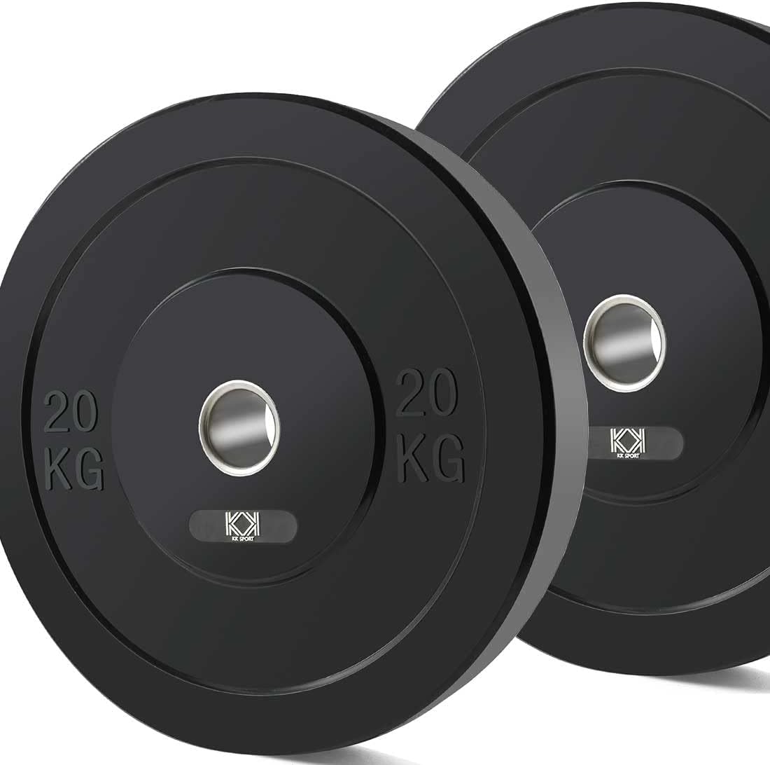 KK Rubber Weight Plate Set - 2 Inch Bumper Weight Plates – Durable Barbell Weights Set - Dumbbell Plates For Training & Weightlifting