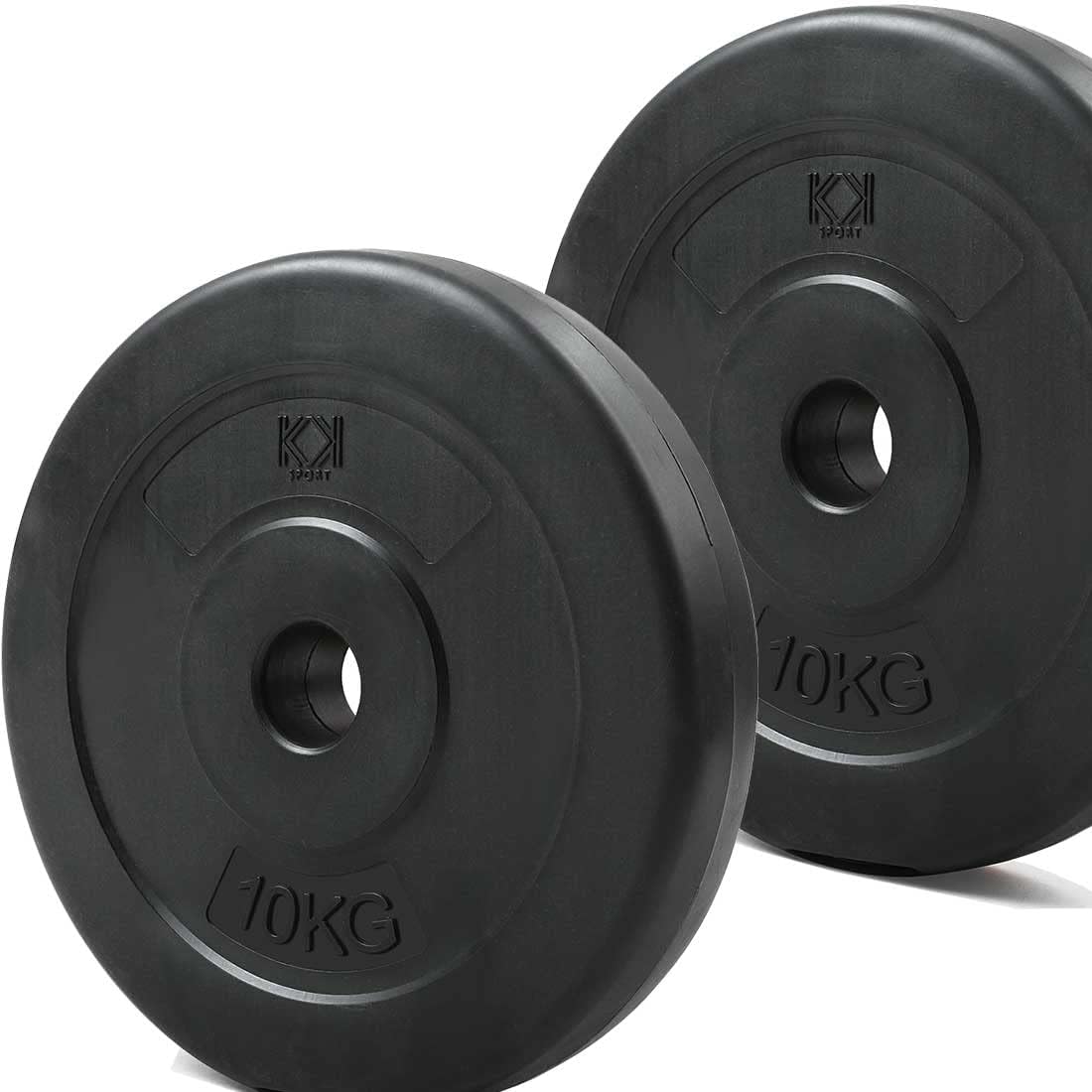 KK Vinyl Weight Plate Set. 1 Inch Vinyl Weight Disc Pair Dumbbell Plates for Home or Gym Training or Weightlifting