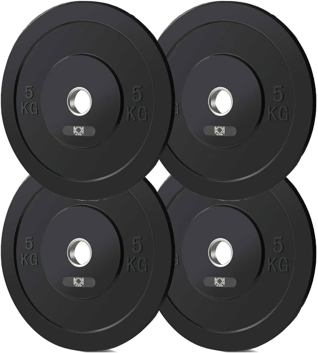 KK Rubber Weight Plate Set - 2 Inch Bumper Weight Plates – Durable Barbell Weights Set - Dumbbell Plates For Training & Weightlifting