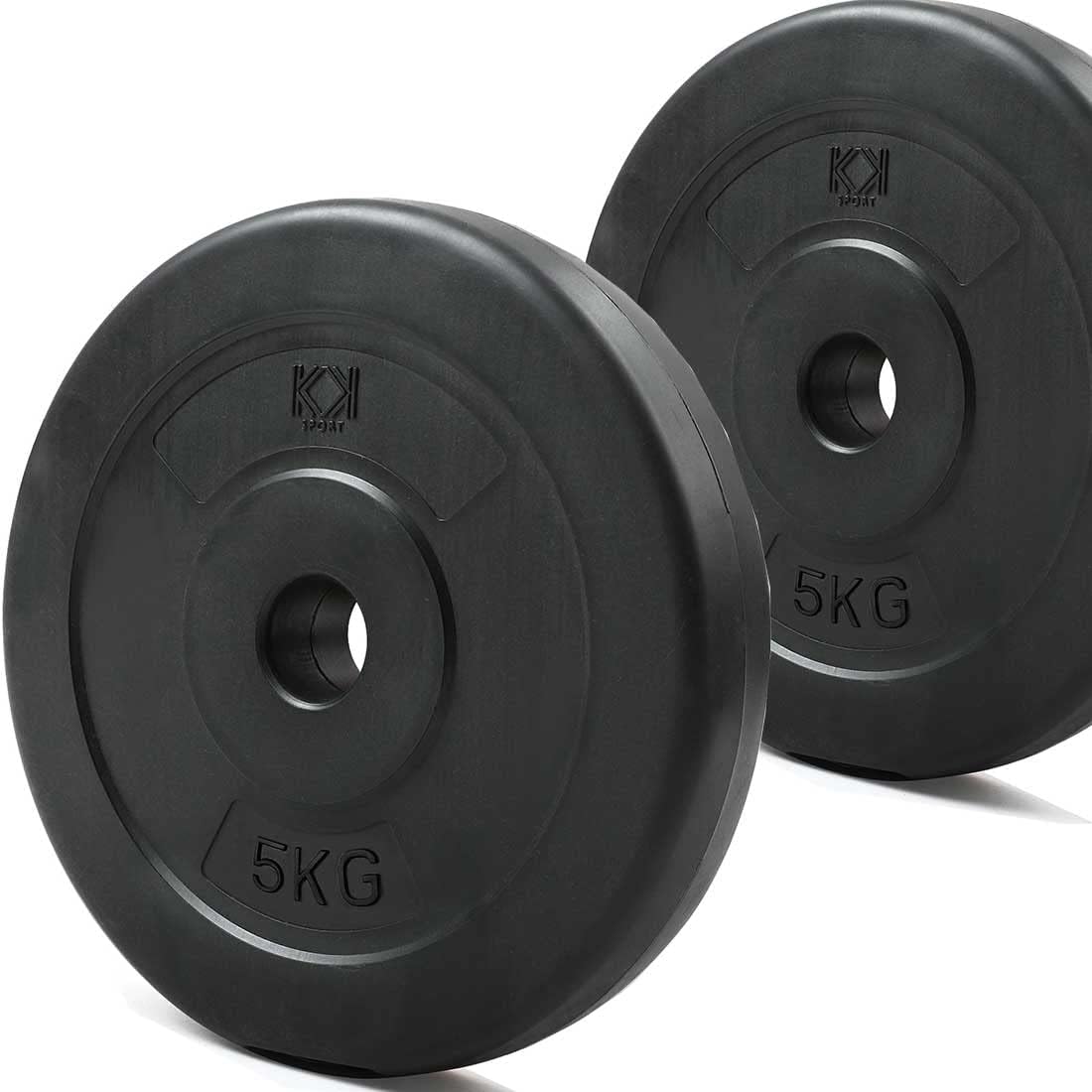 KK Vinyl Weight Plate Set. 1 Inch Vinyl Weight Disc Pair Dumbbell Plates for Home or Gym Training or Weightlifting