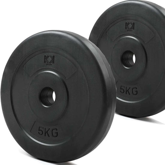 KK Vinyl Weight Plate Set. 1 Inch Vinyl Weight Disc Pair Dumbbell Plates for Home or Gym Training or Weightlifting