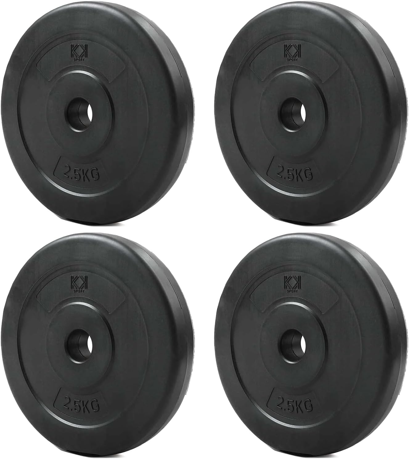 KK Vinyl Weight Plate Set. 1 Inch Vinyl Weight Disc Pair Dumbbell Plates for Home or Gym Training or Weightlifting