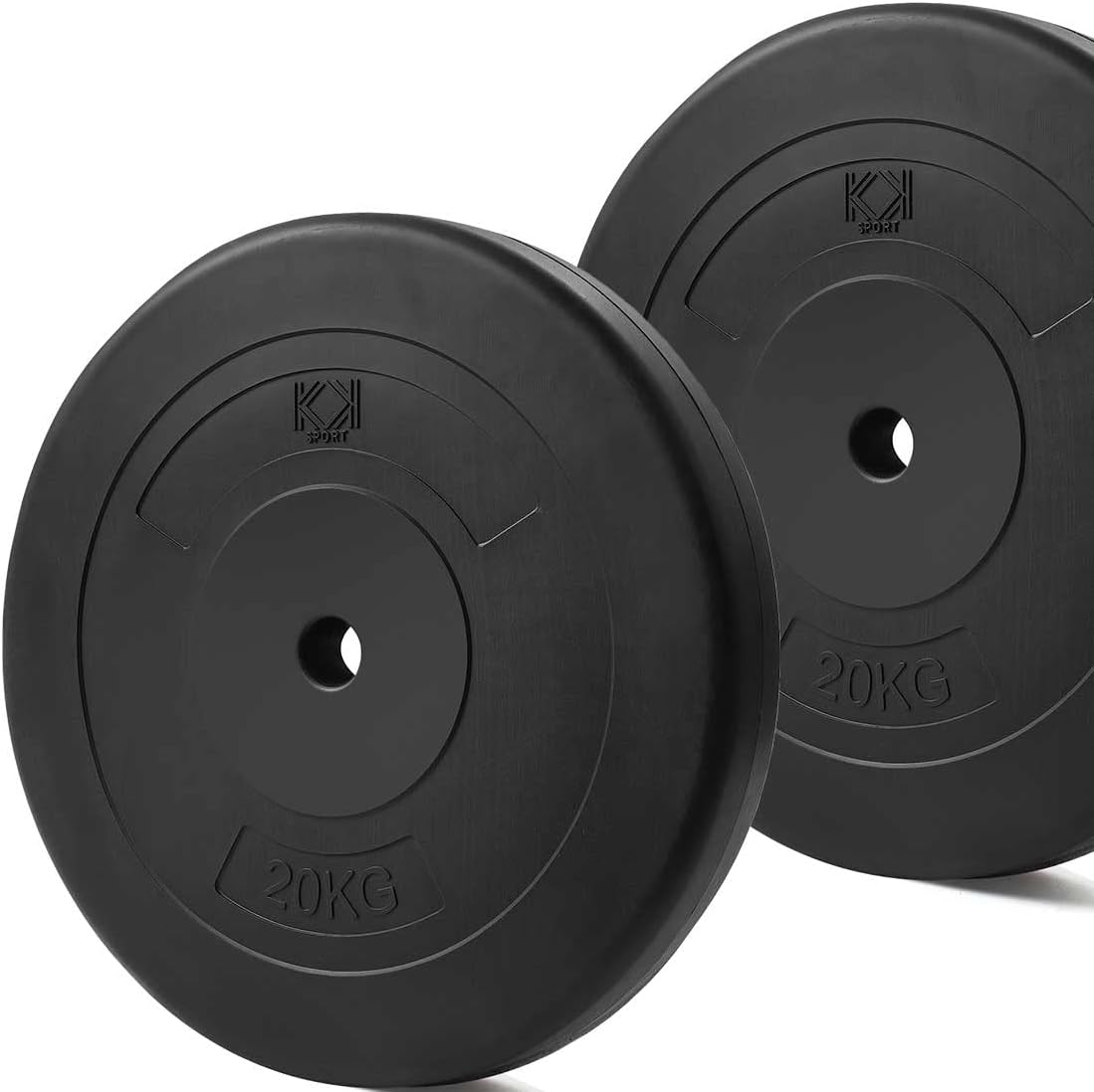 KK Vinyl Weight Plate Set. 1 Inch Vinyl Weight Disc Pair Dumbbell Plates for Home or Gym Training or Weightlifting