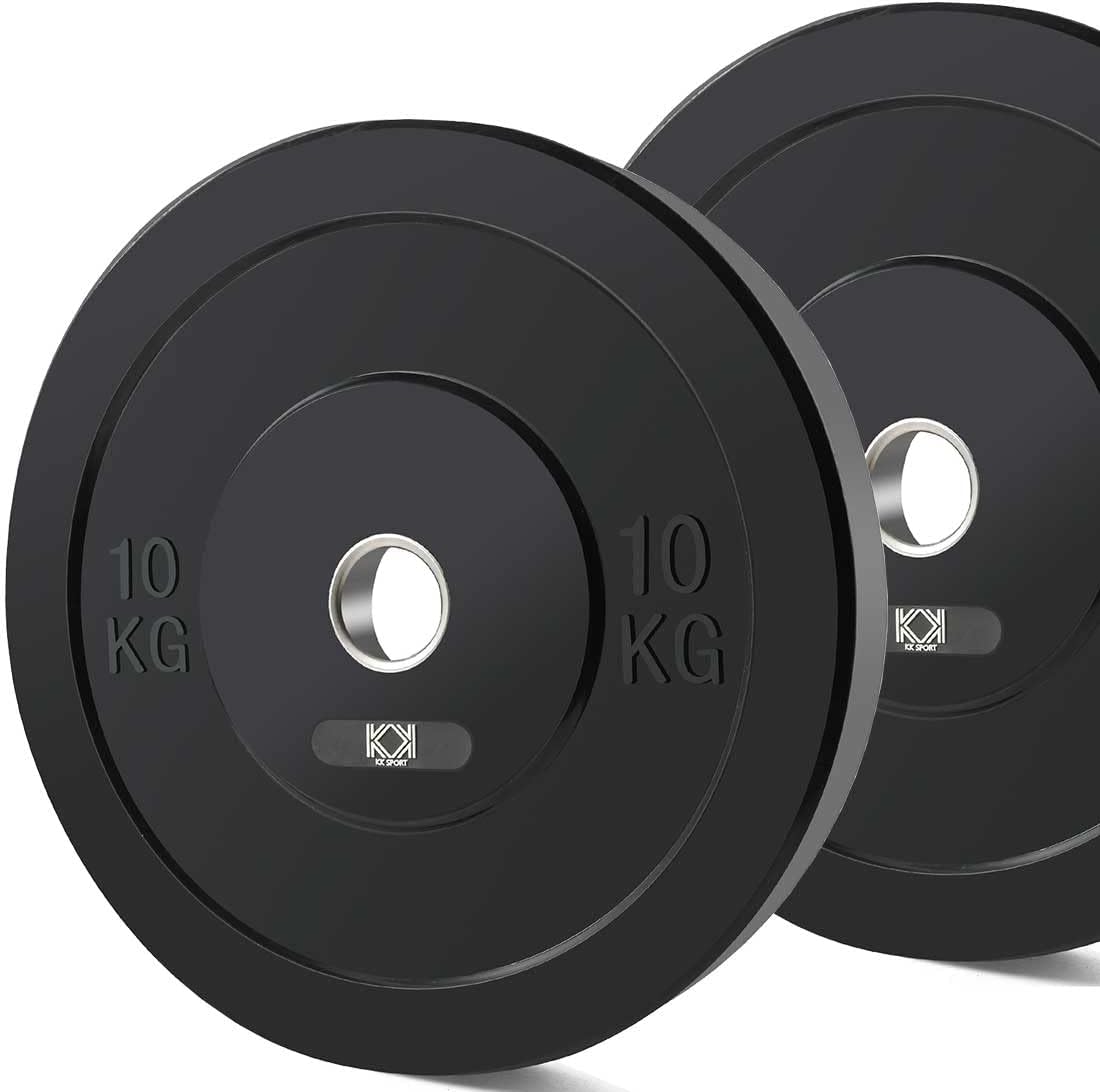 KK Rubber Weight Plate Set - 2 Inch Bumper Weight Plates – Durable Barbell Weights Set - Dumbbell Plates For Training & Weightlifting