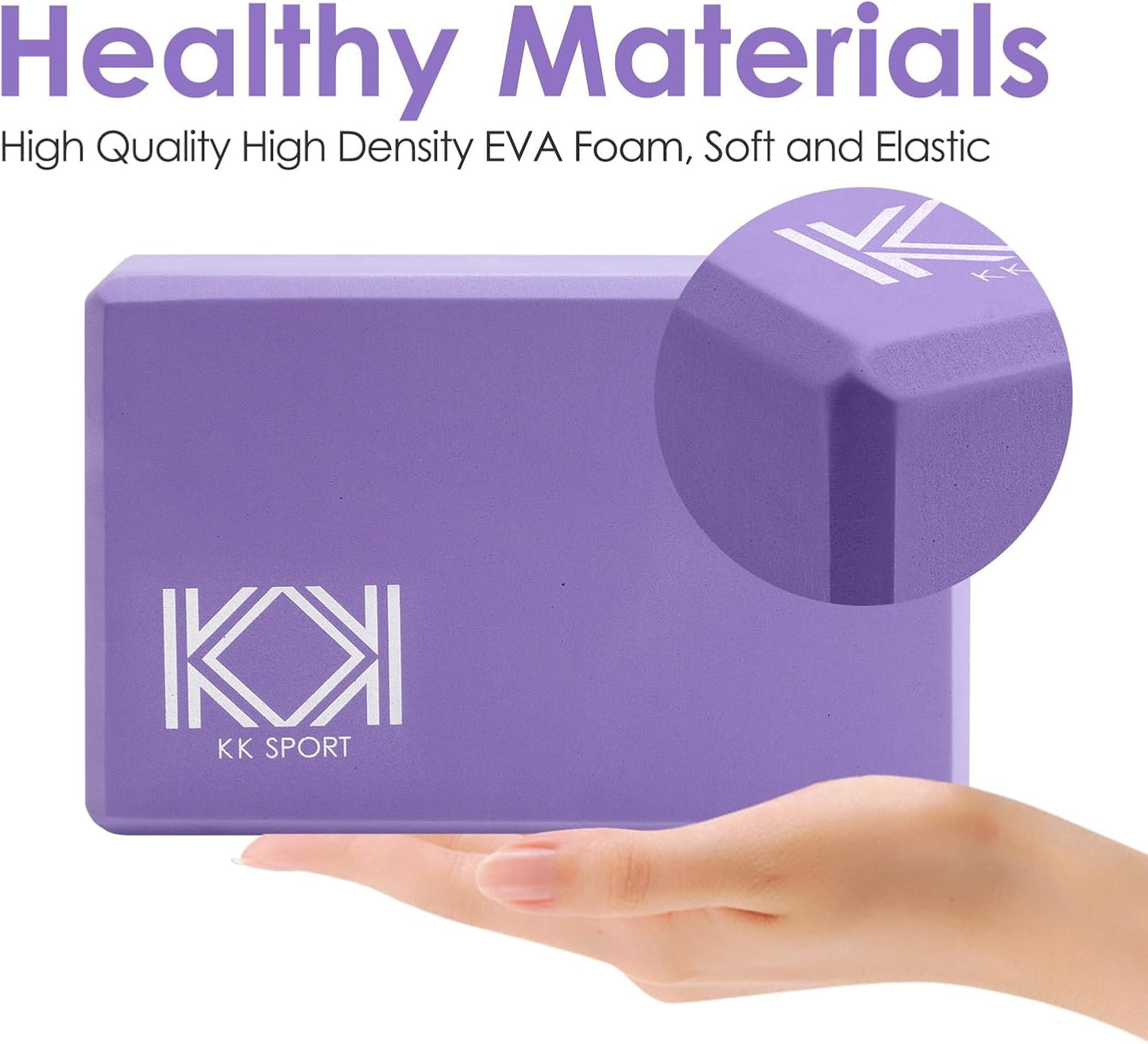 KK Yoga Blocks Set of 2 - High Density EVA Foam Yoga Bricks