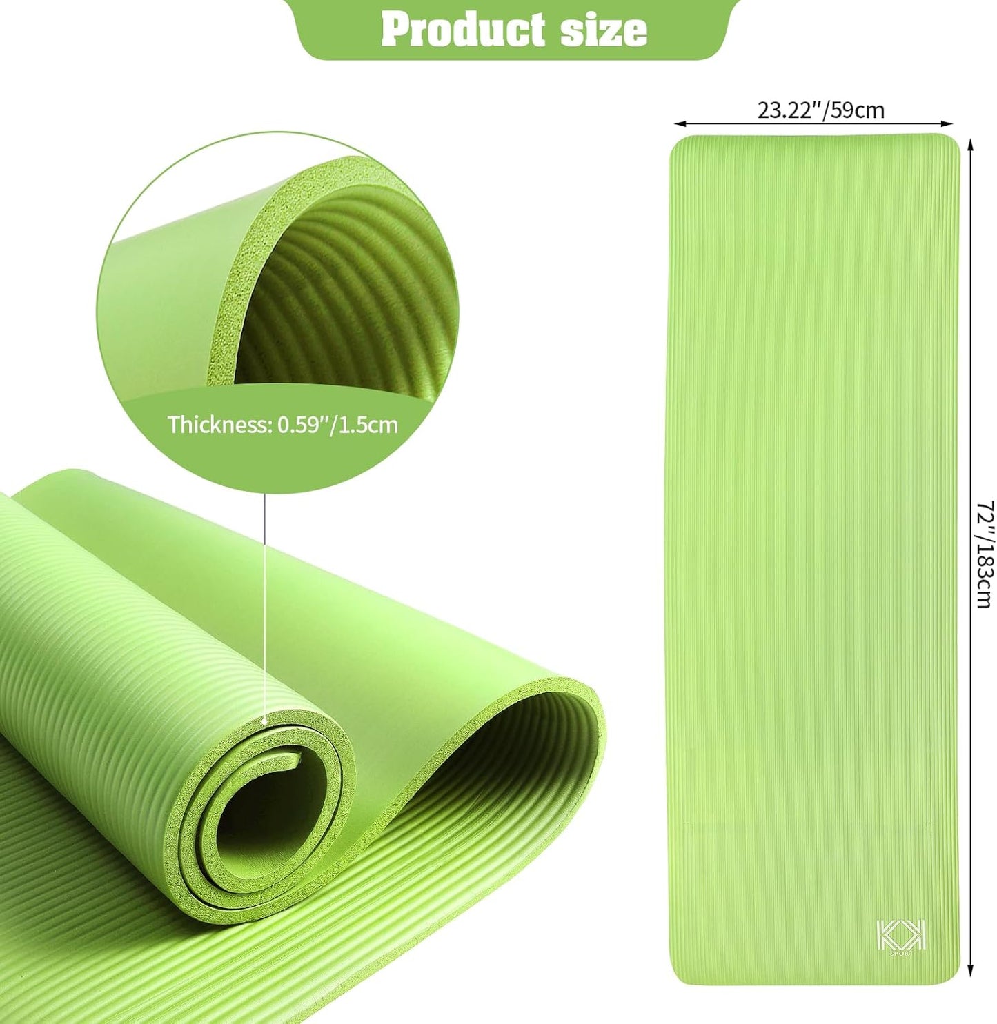 Yoga Mat 15mm thick padded NBR Non Slip Exercise Mats for yoga