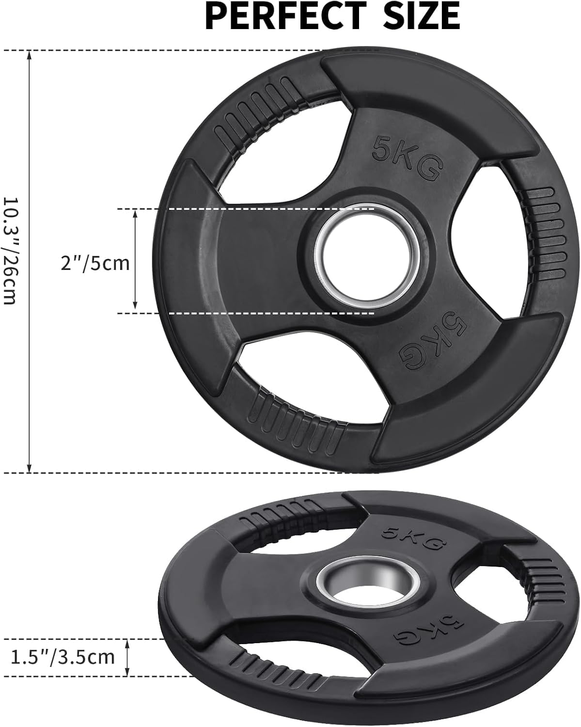 KK Weight Plates Cast Iron Barbell Weight Set – 2’’ Hole Weight Plate Set For Women & Men