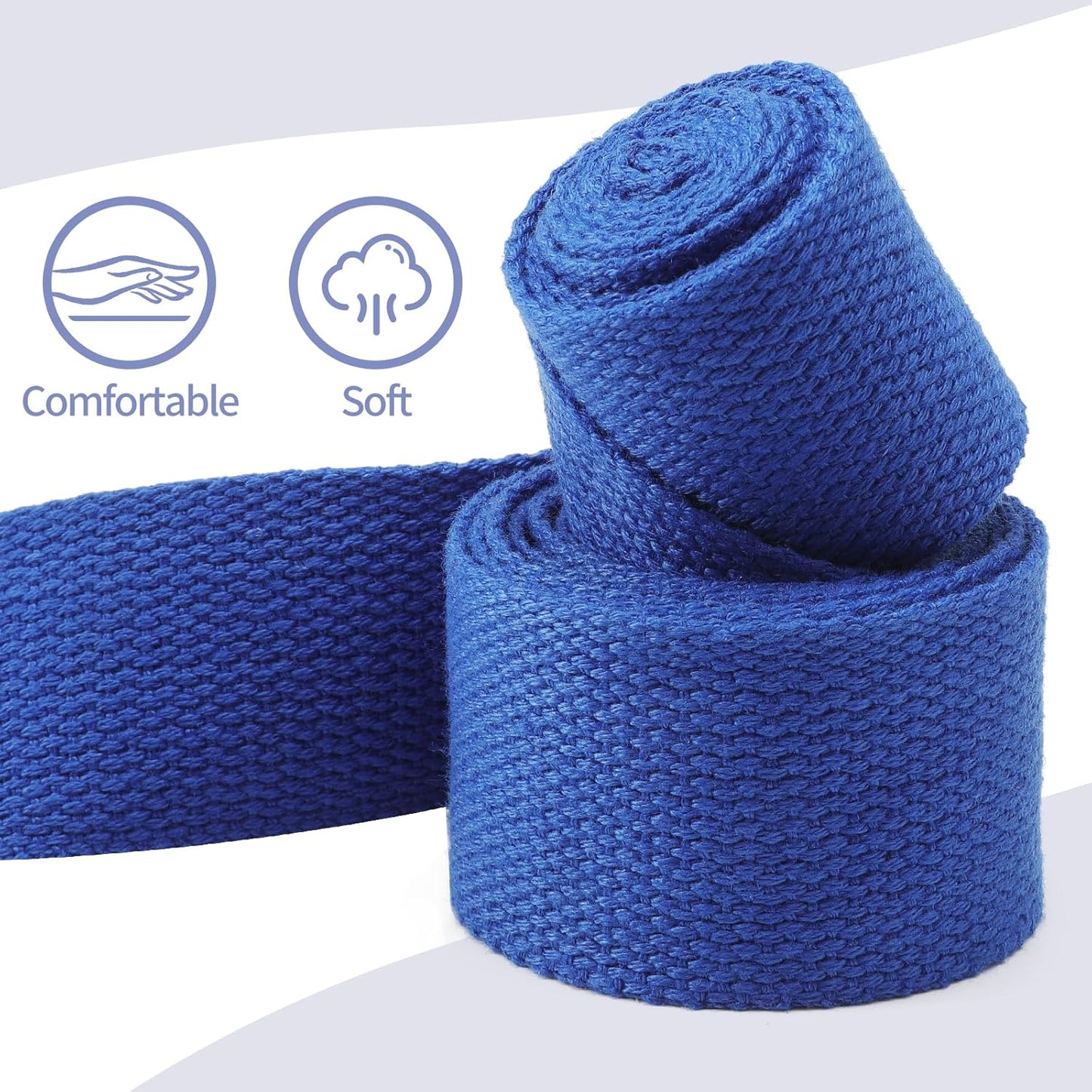 KK D-Ring Buckle Yoga Strap – 2M Long Yoga Belt - Adjustable, Non-Slip, Sweat-Wicking Exercise Straps For Maintaining Poses