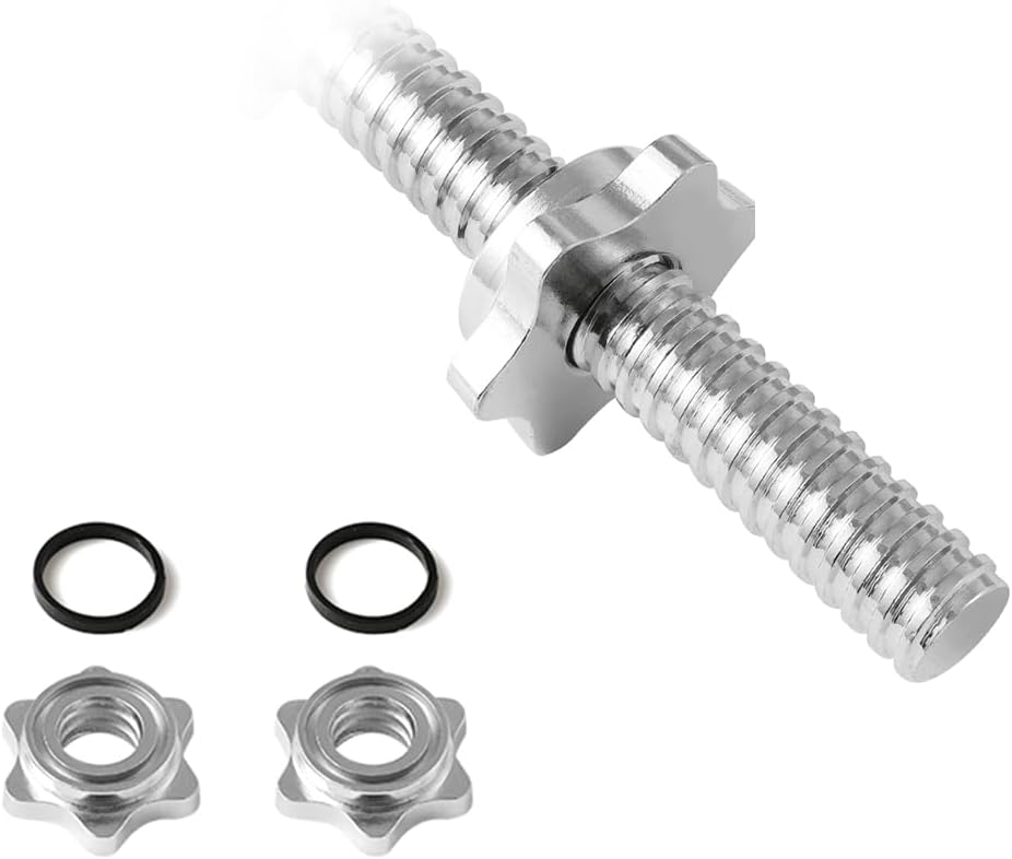KK Chrome Barbell Curl Bar 4ft Weights Lifting Bar With Spin Lock Strength