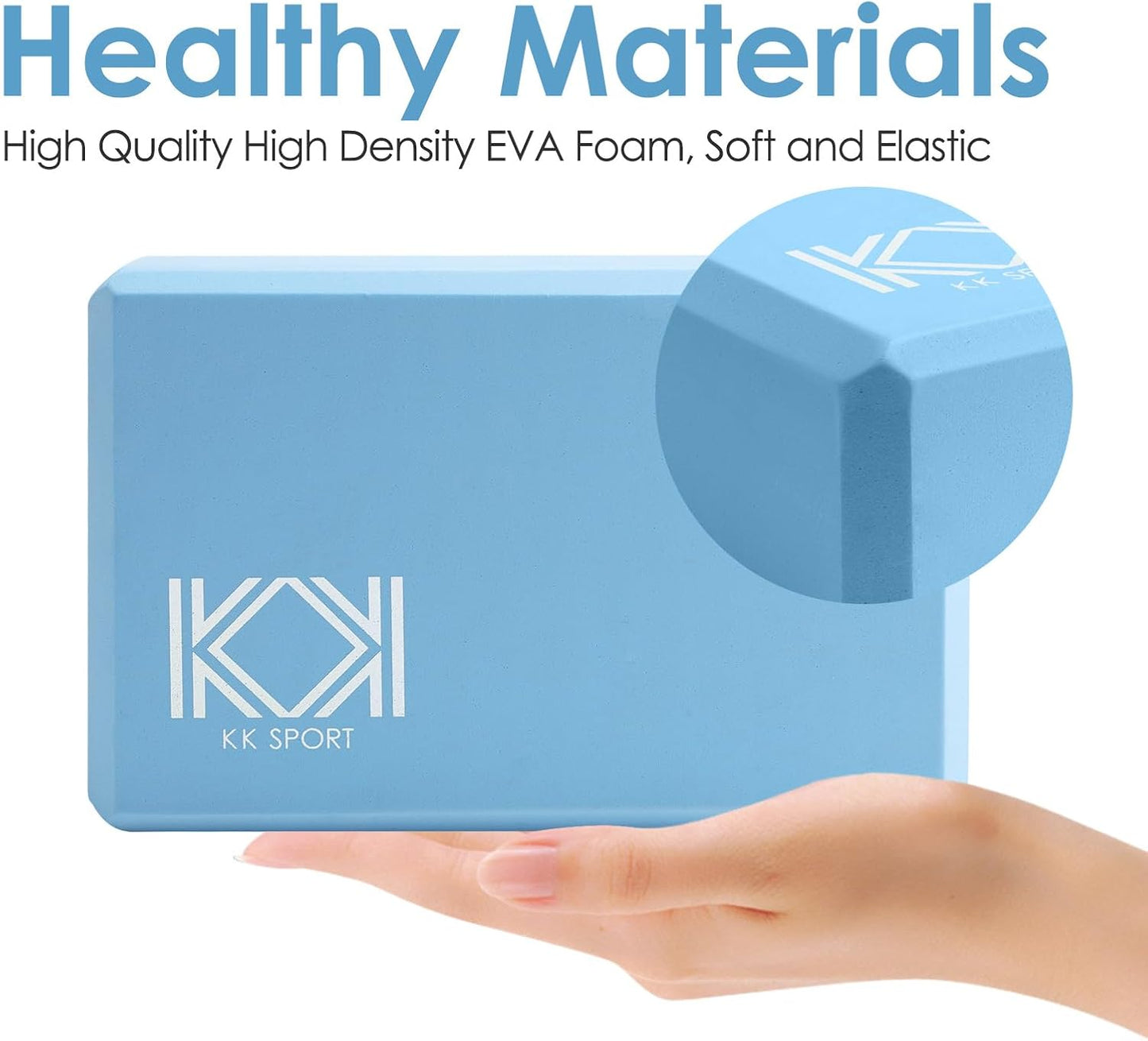 KK Yoga Blocks Set of 2 - High Density EVA Foam Yoga Bricks