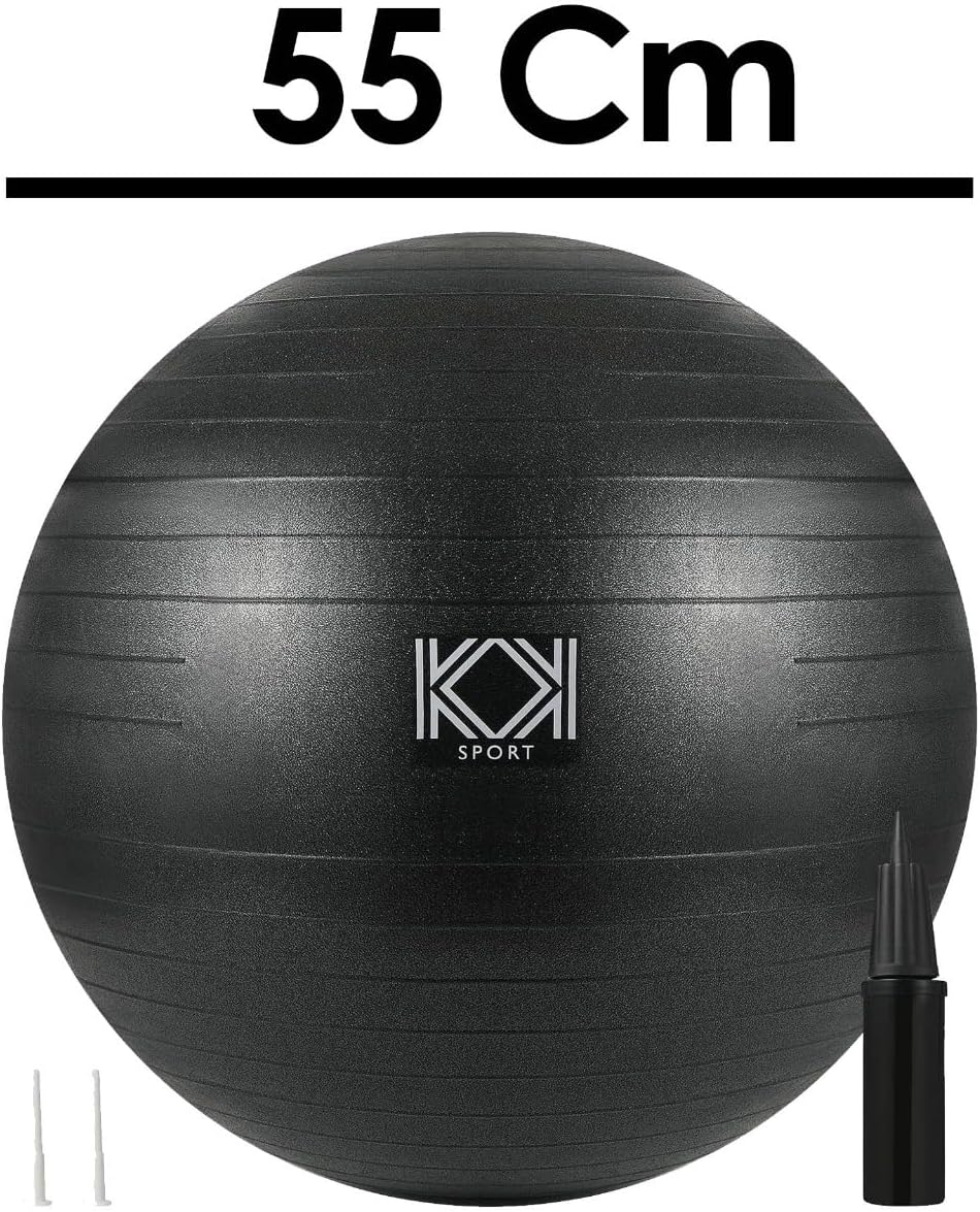 KK Exercise Ball Anti-Burst Gym Ball, Fitness Ball For Yoga, Pilates Training, Swiss Ball With Hand Pump