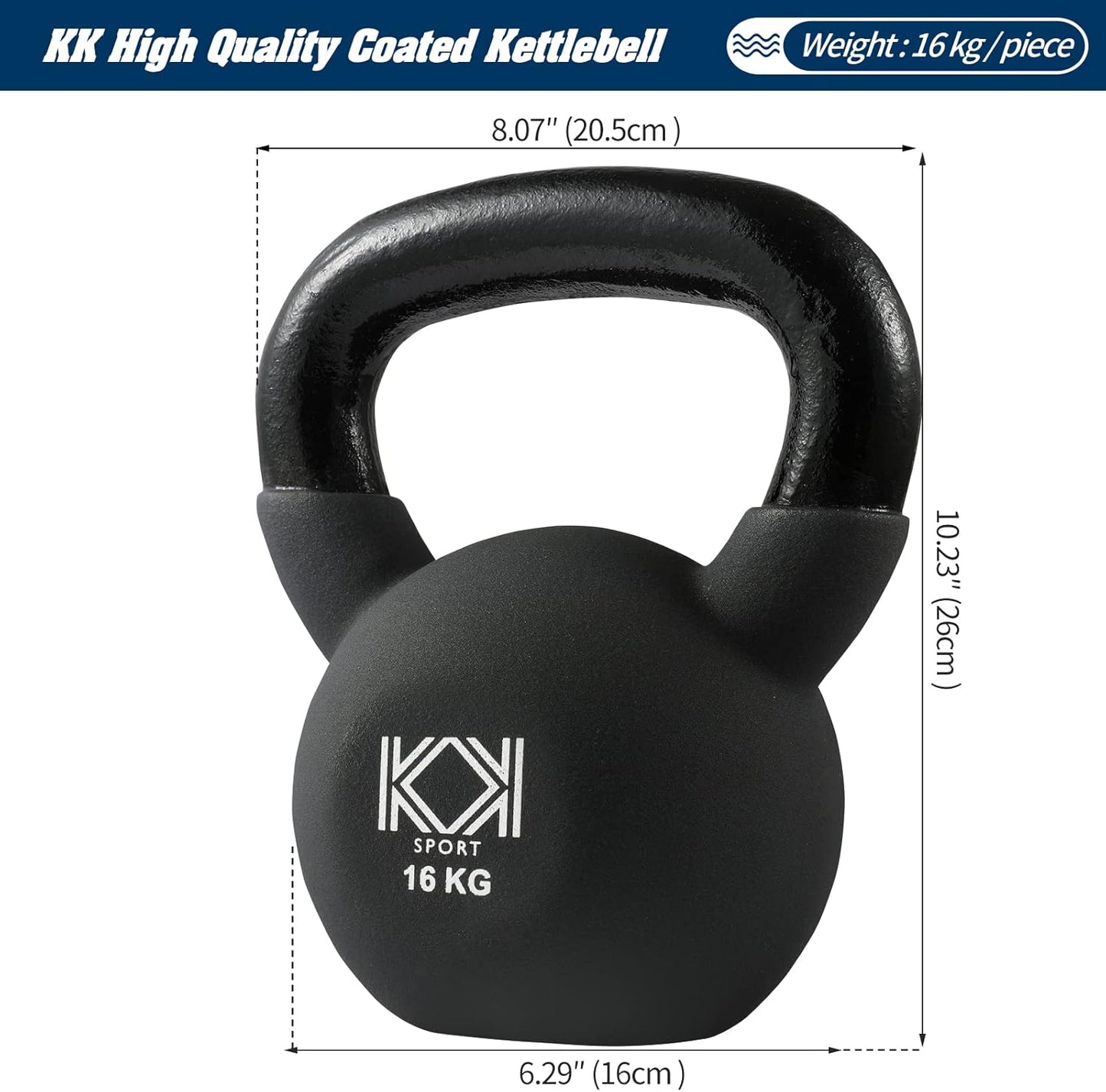 KK Cast Iron Kettlebells Neoprene Coated 2kg – 24kg