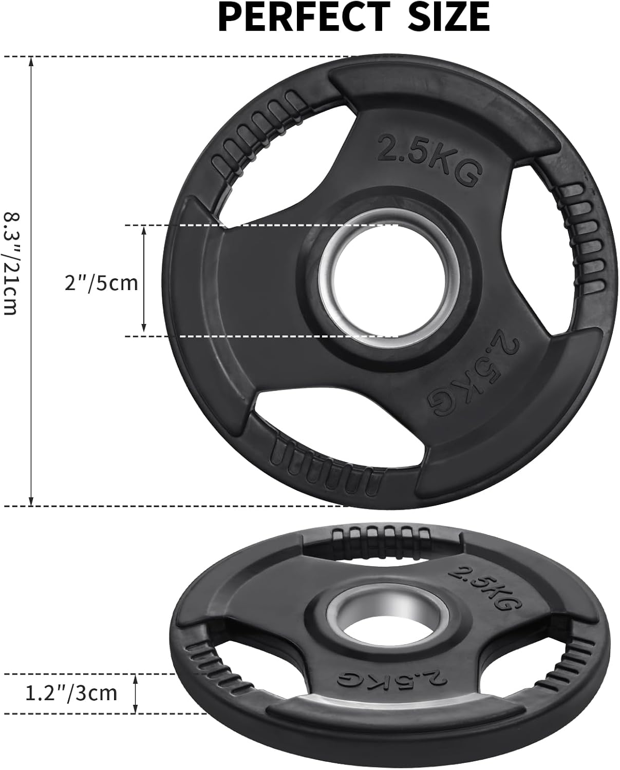 KK Weight Plates Cast Iron Barbell Weight Set – 2’’ Hole Weight Plate Set For Women & Men