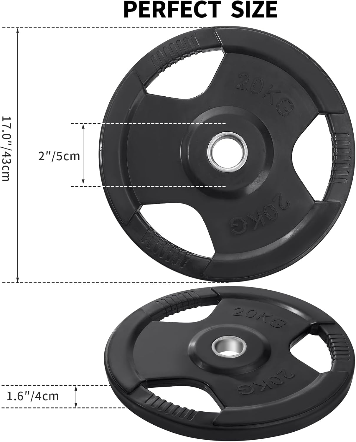 KK Weight Plates Cast Iron Barbell Weight Set – 2’’ Hole Weight Plate Set For Women & Men