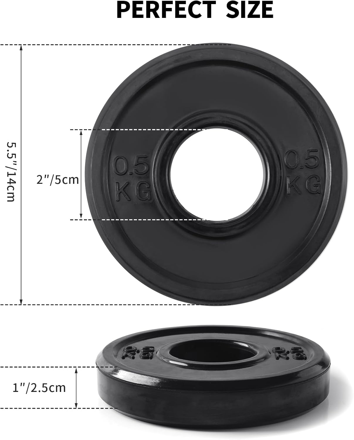 KK Rubber Weight Plate Set - 2 Inch Bumper Weight Plates – Durable Barbell Weights Set - Dumbbell Plates For Training & Weightlifting