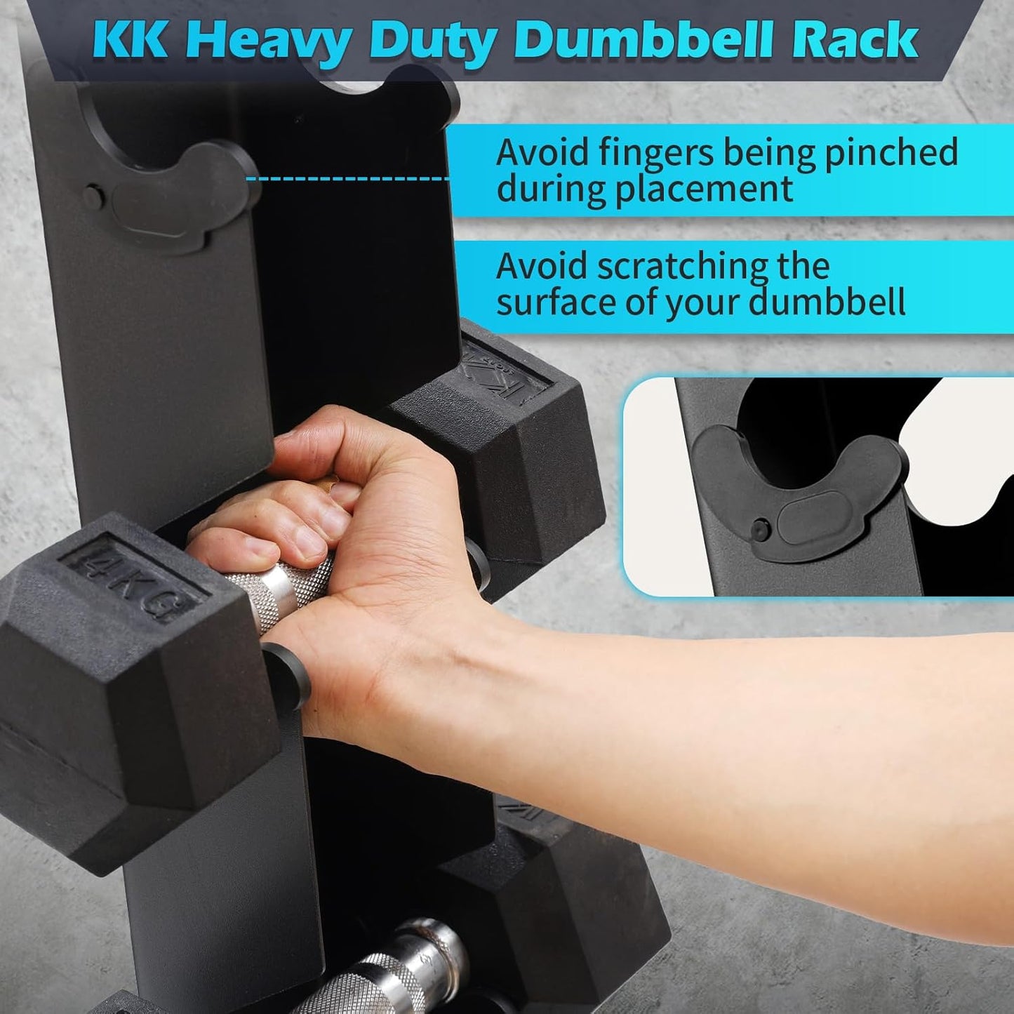 KK Heavy Duty Dumbbell Rack - 6-Tier Weights Storage Dumbbell Stand